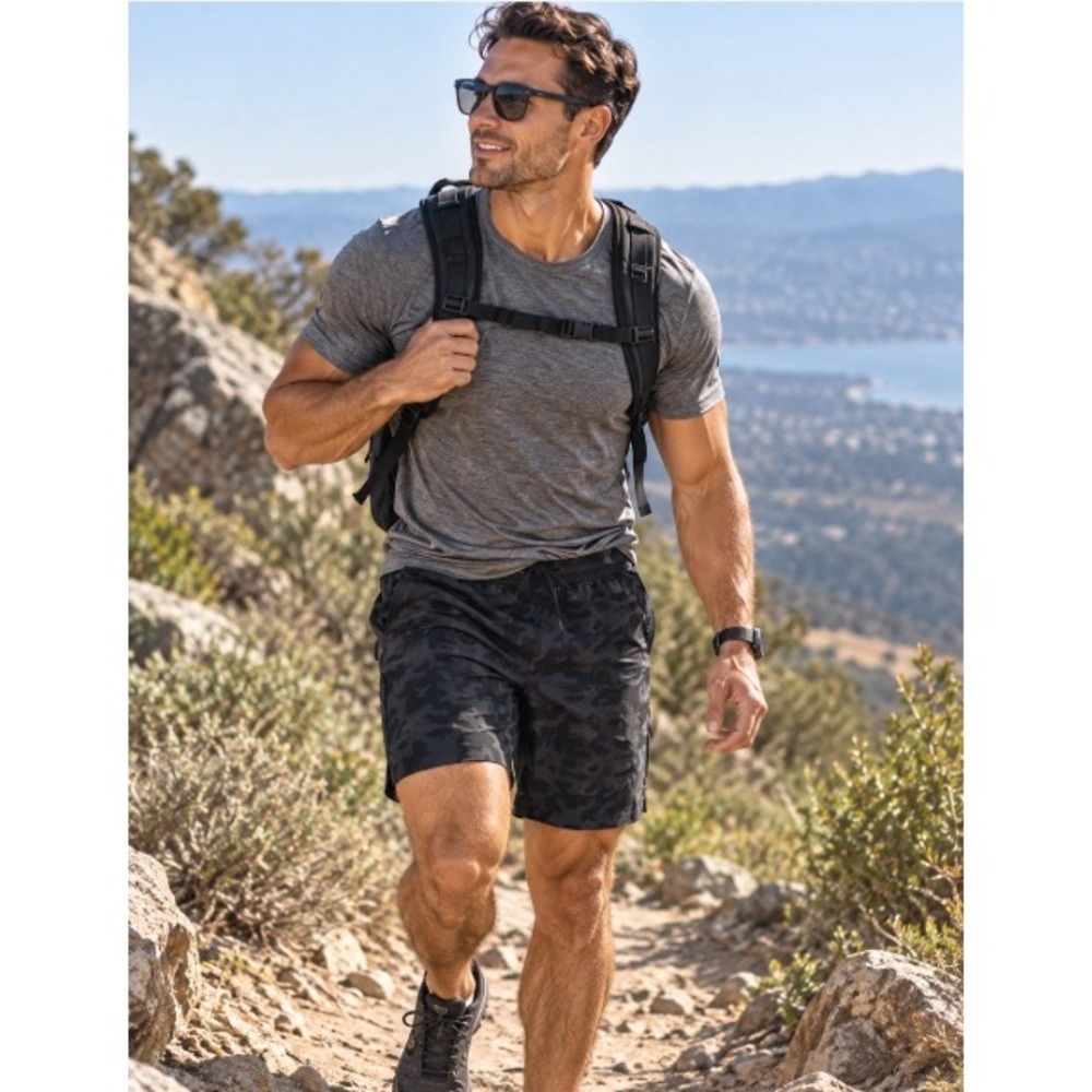 NEW Ten Thousand Interval Short Size XL 9" Inseam Unlined Black Camo Training